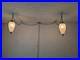 Vtg MCM Mid Century Hanging Double Pendant Light Vanity Swag Hollywood 40s 50 60