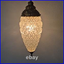 Vtg MCM Mid Century Hanging Double Pendant Light Vanity Swag Hollywood 40s 50 60