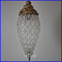 Vtg MCM Mid Century Hanging Double Pendant Light Vanity Swag Hollywood 40s 50 60