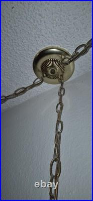 Vtg MCM Mid Century Hanging Double Pendant Light Vanity Swag Hollywood 40s 50 60