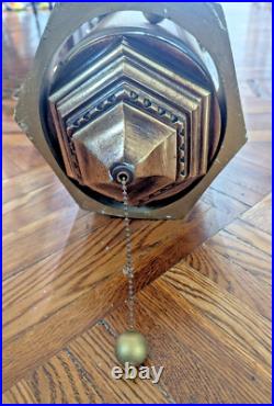 Vtg MCM Swag Hanging Chain Lamp Lion Head Hollywood Regency 21x9 14lbs Works