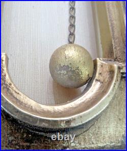 Vtg MCM Swag Hanging Chain Lamp Lion Head Hollywood Regency 21x9 14lbs Works