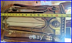 Vtg MCM Swag Hanging Chain Lamp Lion Head Hollywood Regency 21x9 14lbs Works