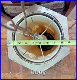 Vtg MCM Swag Hanging Chain Lamp Lion Head Hollywood Regency 21x9 14lbs Works