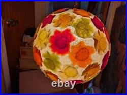 Vtg. MCM large chunky rock candy lucite pieces on ball swag lamp