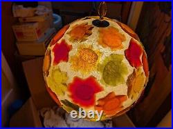 Vtg. MCM large chunky rock candy lucite pieces on ball swag lamp