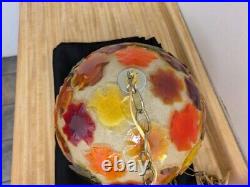 Vtg. MCM large chunky rock candy lucite pieces on ball swag lamp