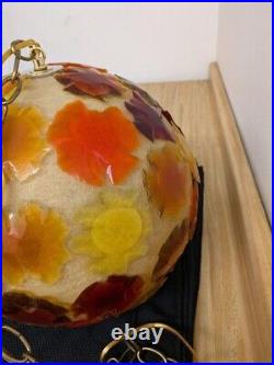Vtg. MCM large chunky rock candy lucite pieces on ball swag lamp
