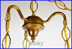 Vtg Mid Century / Hollywood Regency 3-Tier Glass Hanging Swag Lamp Light fixture Vtg Mid Century / Hollywood Regency 3-Tier Glass Hanging Swag Lamp Light fixture