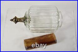 Vtg Mid Century / Hollywood Regency 3-Tier Glass Hanging Swag Lamp Light fixture