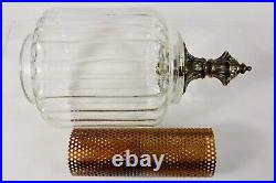 Vtg Mid Century / Hollywood Regency 3-Tier Glass Hanging Swag Lamp Light fixture