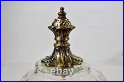 Vtg Mid Century / Hollywood Regency 3-Tier Glass Hanging Swag Lamp Light fixture