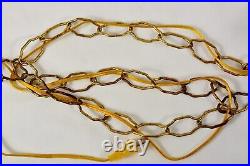 Vtg Mid Century / Hollywood Regency 3-Tier Glass Hanging Swag Lamp Light fixture