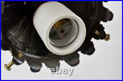 Vtg Mid Century / Hollywood Regency 3-Tier Glass Hanging Swag Lamp Light fixture