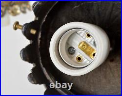 Vtg Mid Century / Hollywood Regency 3-Tier Glass Hanging Swag Lamp Light fixture