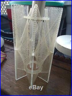 Vtg Mid Century Modern 60s String Art Lucite Plexiglass Ceiling Hanging Lamp