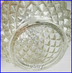 Vtg Mid Century Modern double swag light lamp chandelier pineapple Round glass