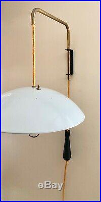 Vtg Modern Eames Era Sputnik Atomic Pull Down Wall Hanging Reading Lamp (A40)