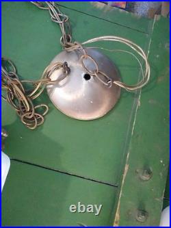 Vtg Opalescent Double Pendant Swag Lamp Lantern STLYE Hollywood Regency 60's