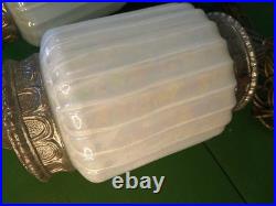 Vtg Opalescent Double Pendant Swag Lamp Lantern STLYE Hollywood Regency 60's