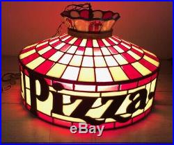 Vtg Original Pizza Hut Retro Hanging Tiffany Style Lamp Light Fixture Chandelier