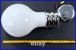 Vtg Pop Art 70's Retro Mid Century Hanging Giant Light Bulb Lamp Swag Glass 14