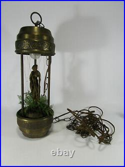 Vtg Small Rain Drip Mineral Oil Hanging Swag Lamp Light Nude Goddess Woman