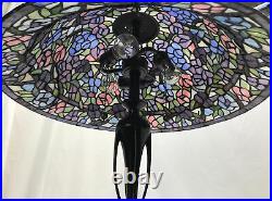 Vtg Stained Slag Glass Lamp Shade Arts & Crafts Deco Victorian, Floor or Hanging