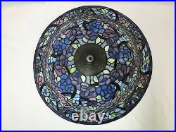 Vtg Stained Slag Glass Lamp Shade Arts & Crafts Deco Victorian, Floor or Hanging