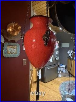 Vtg Swag Exceptional Art glass MCM Light Chain Tassel Pull Not another like it