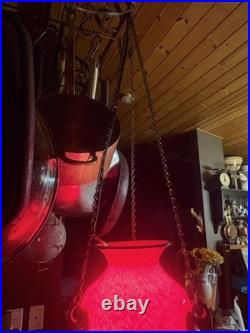 Vtg Swag Exceptional Art glass MCM Light Chain Tassel Pull Not another like it