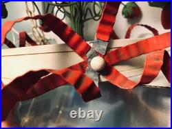 Vtg Toleware Hanging Lamp Chandelier Strawberries Italy