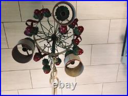 Vtg Toleware Hanging Lamp Chandelier Strawberries Italy