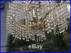 Vtg hanging light Sputnik Ceiling Chandelier Art Deco Crystal Lamp Set Modern