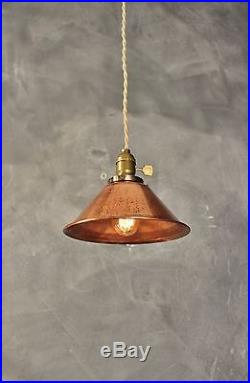 Weathered Copper Pendant Lamp Vintage Industrial Hanging Light