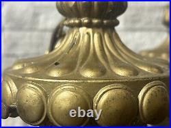 Working Pair Of Mid Century Modern Brass Lantern Swag Light Pendants Chorded