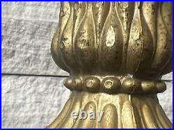 Working Pair Of Mid Century Modern Brass Lantern Swag Light Pendants Chorded