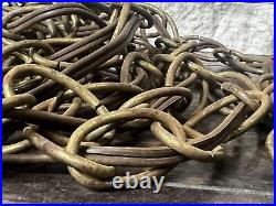 Working Pair Of Mid Century Modern Brass Lantern Swag Light Pendants Chorded