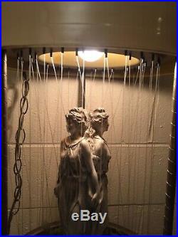 Working Vintage Hanging 35 Johnson Industries 3 Greek Goddess Rain Oil Lamp