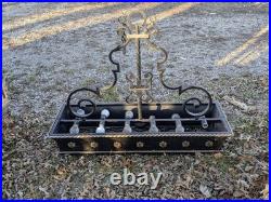 Wrought Iron Hanging Chandelier Vintage 12 Light With Mounting Hardware