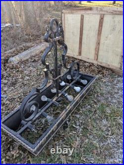 Wrought Iron Hanging Chandelier Vintage 12 Light With Mounting Hardware Wrought Iron Hanging Chandelier Vintage 12 Light With Mounting Hardware