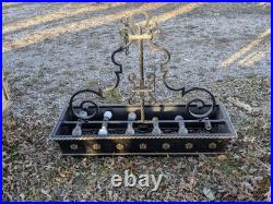 Wrought Iron Hanging Chandelier Vintage 12 Light With Mounting Hardware Wrought Iron Hanging Chandelier Vintage 12 Light With Mounting Hardware